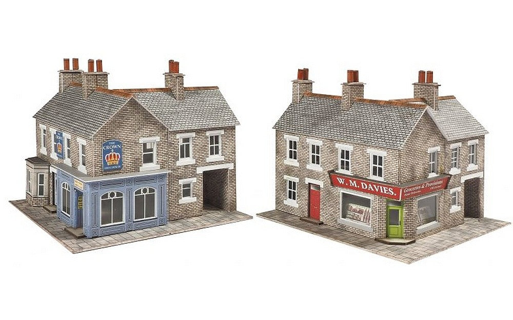 Metcalfe PN117 Corner Shop and Pub - Stone - N Gauge - 2021 Design