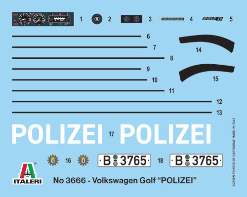 Italeri 1/24 VW Golf Polizei
