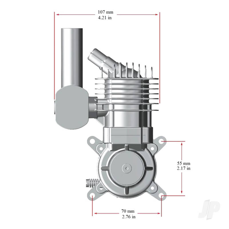 Stinger Engines 35cc Single Cylinder Side Exhaust 2-Stroke Petrol Engine