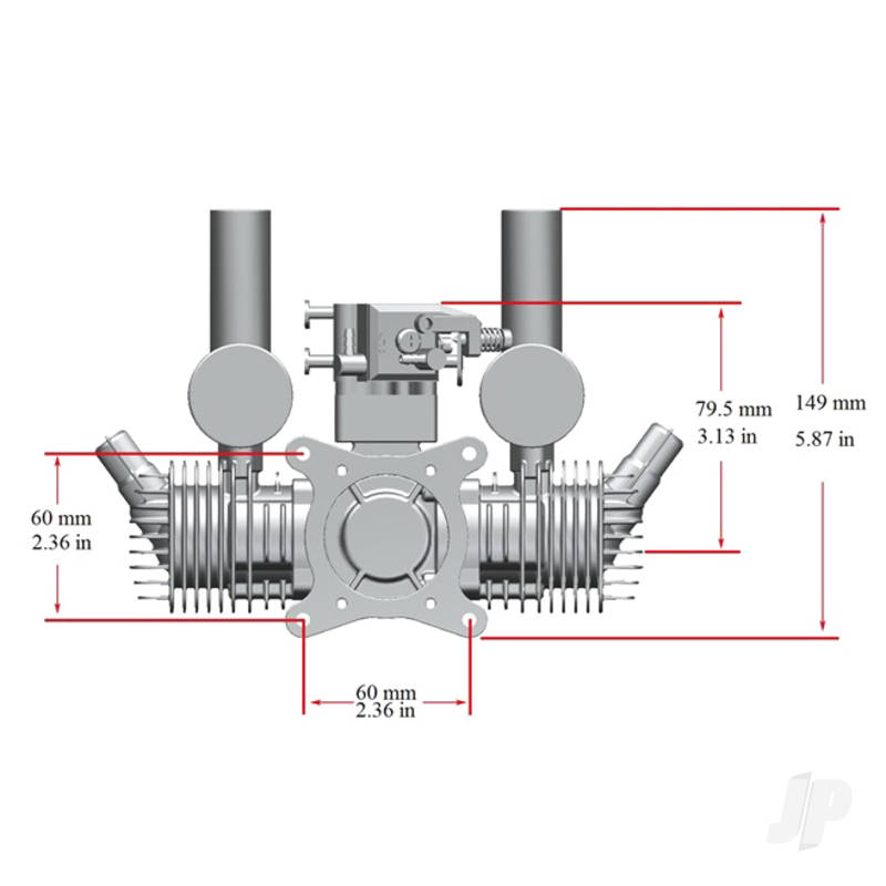 Stinger Engines 40cc Twin Cylinder 2-Stroke Petrol Engine