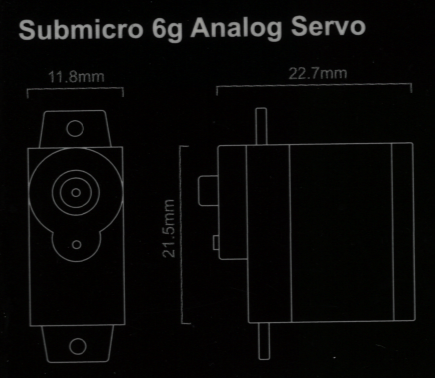 RS-SM118-PG Sub-Micro 6g Analog Servo