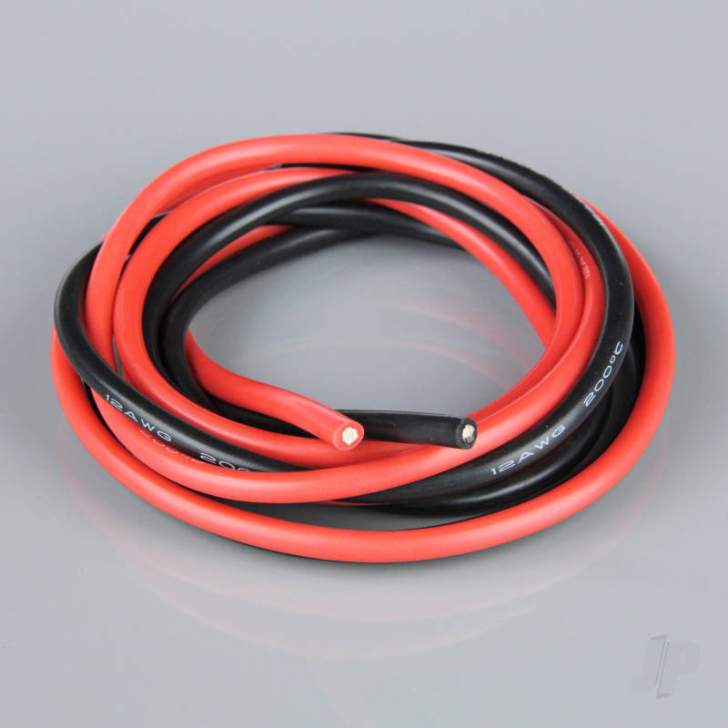 Silicone Wire 12AWG 680 Strand 4ft / 1.2m Red-Black