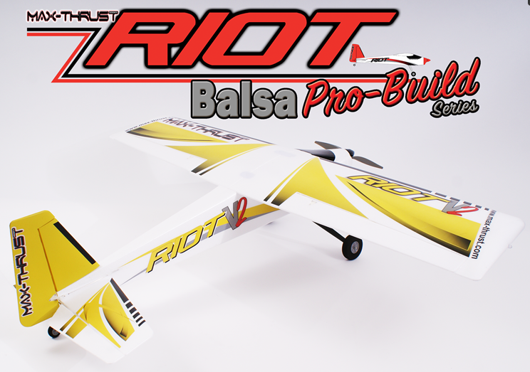 Max Thrust Pro-Built Balsa Riot Yellow