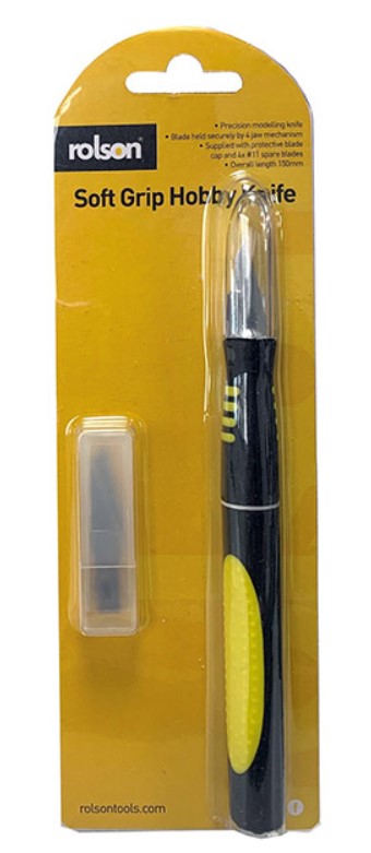 Rolson Soft Grip Hobby Knife (62908) with spare Blades
