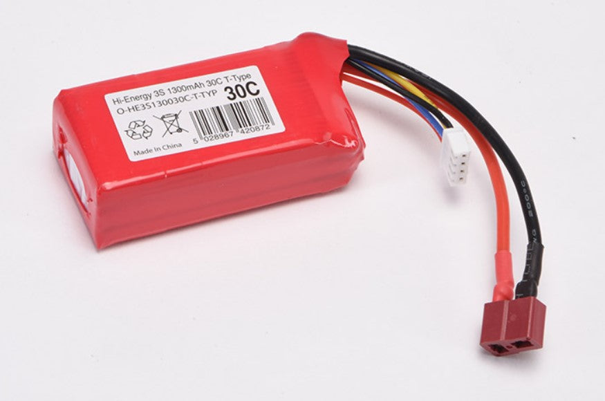 Hi-Energy 3S 1300mAh 30C T-Type/Deans Connector