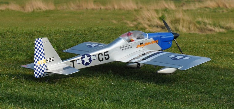 Max Thrust Pro-Built Balsa Ruckus Kit P51 - Can be finished for  IC or Electric