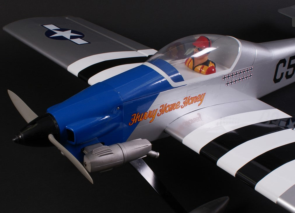 Max Thrust Pro-Built Balsa Ruckus Kit P51 - Can be finished for  IC or Electric