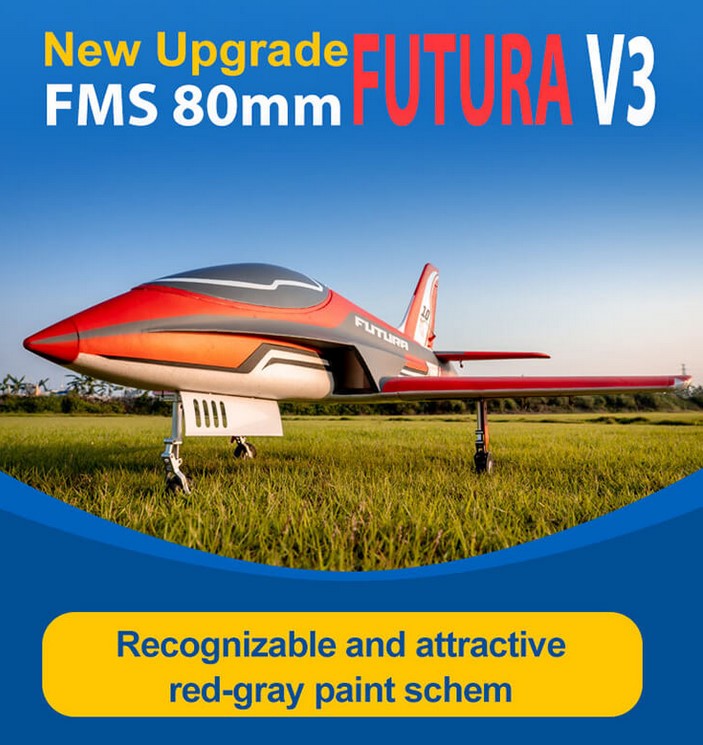 FMS FUTURA V3 80MM EDF JET PNP VERSION WITH REFLEX V2 SYSTEM RC AIRCRAFT
