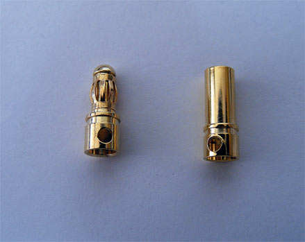 Gold Bullet Connectors 3.5mm 3 pairs
