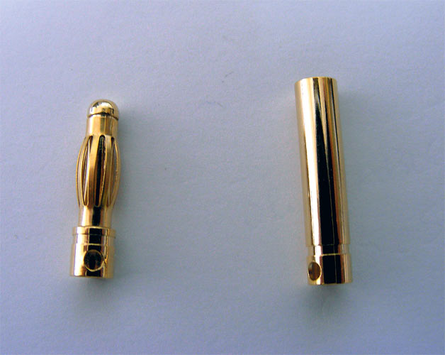 Single Gold Bullet Connector 4mm inc. Heat Shrink