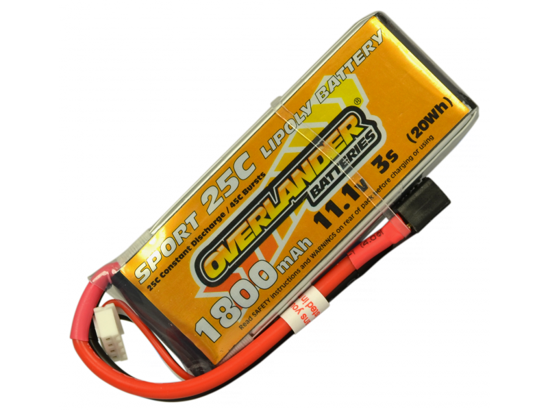 1800mAh 3S 11.1v 25C Lipo Overlander Sport - SKU 2995