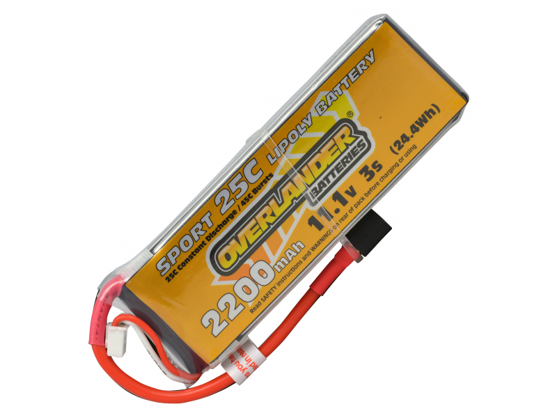 2200mAh 3S 11.1v 25C Lipo Overlander Sport - SKU 2965