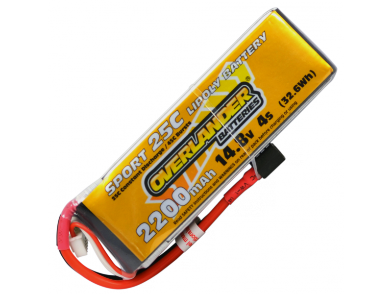2200mAh 4S 14.8v 25C Lipo Overlander Sport - SKU 2968