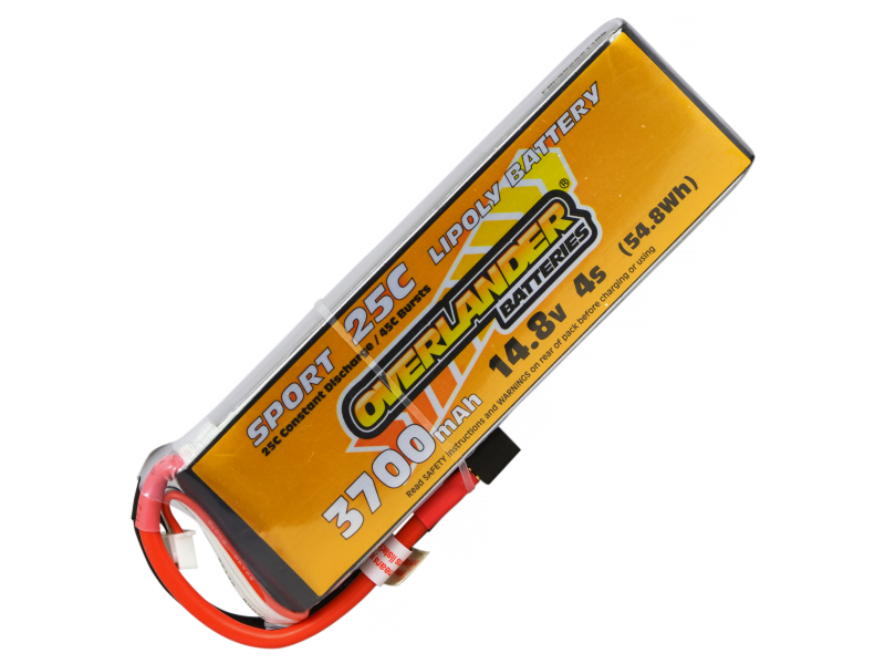 3700mAh 4S 14.8v 25C Lipo Overlander Sport - SKU 2971