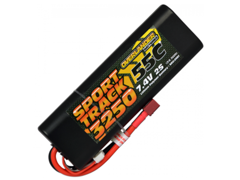 3250mAh 2S 7.4v 55C LiPo Battery in Hard Case - Overlander Sport Track