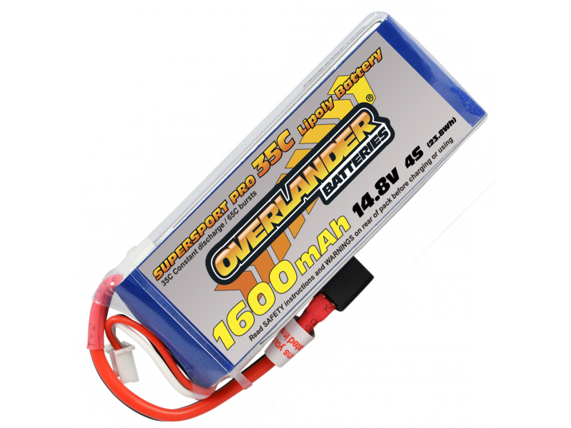 1600mAh 4S 14.8v 35C Overlander Supersport Pro - DEANS