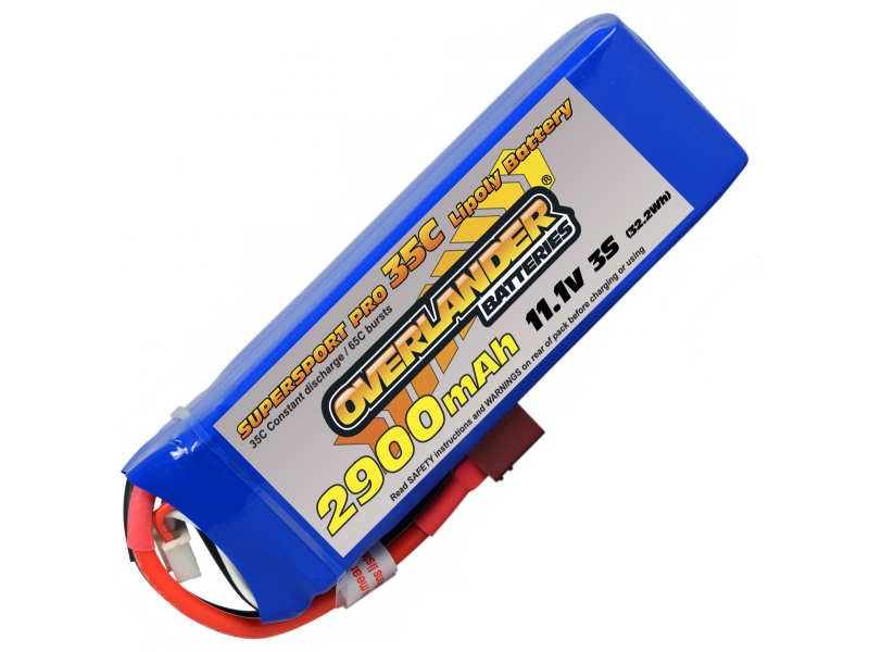 Overlander Supersport 2900mAh 3S 11.1v 35C (Deans)