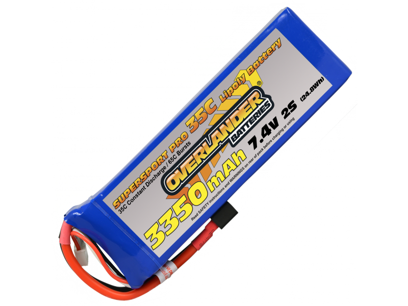 Lipo Batteries 3350mAh 2S 7.4v 35C Supersport -Deans SKU 2569