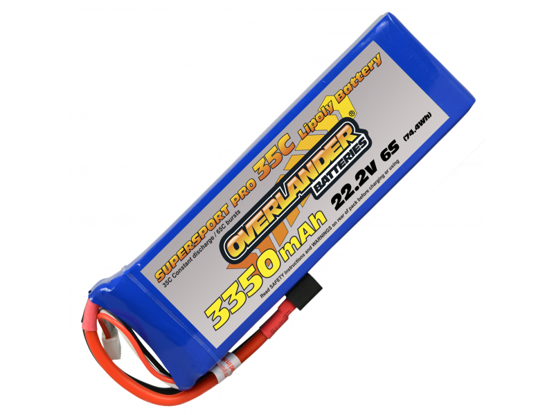 Overlander Super Sport 3350mAh 6S 22.2v 35C LiPo Battery - EC3 Connector