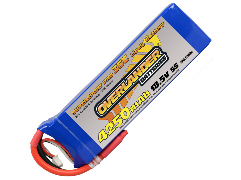 4250mAh 5S 18.5v 35C LiPo OverlanderSupersport-SKU 2477