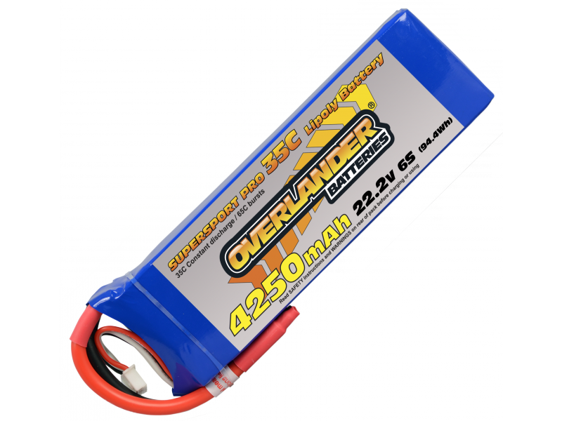 Overlander Super sport 4250mAh 6s 22.2v 35C Lipo Battery