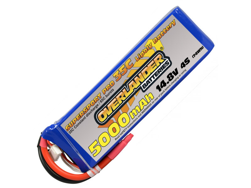Overlander Super Sport 5000mAh 4S 14.8v 35C Lipo Battery - Deans