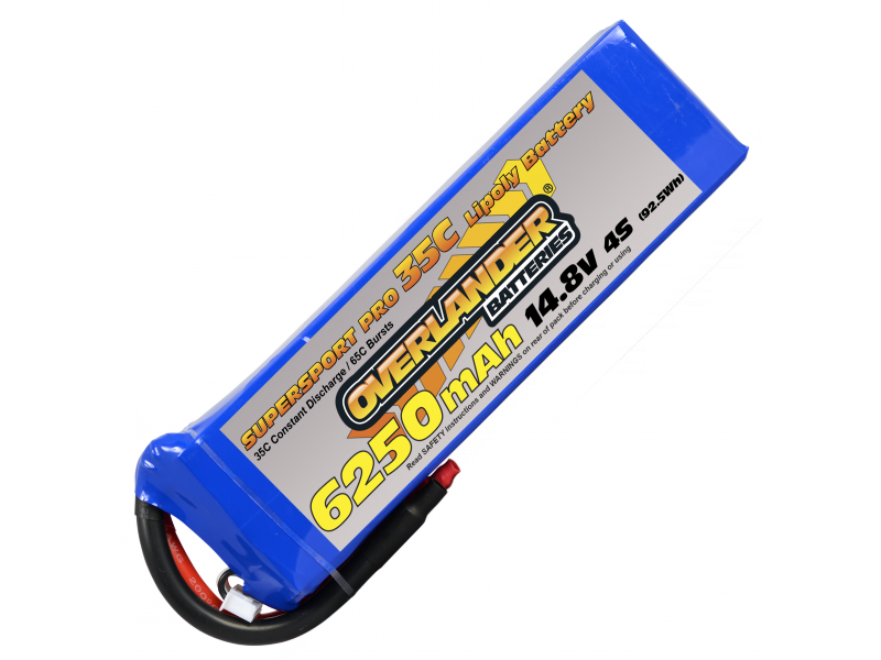 Overlander Super Sport 6250mAh 4S 14.8v 35C Lipo Battery