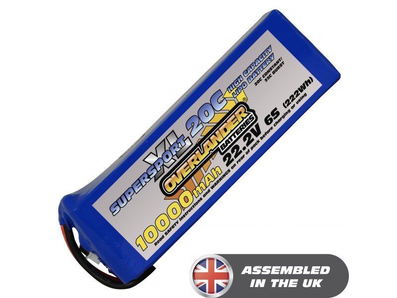 10000mAh 6S 22.2v 20C Lipo SupersportXL - SKU 2991