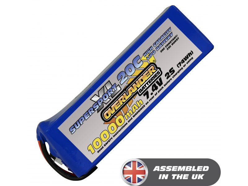 10000mAh 2S 7.4v 20C Lipo Battery SupersportXL-SKU 3015