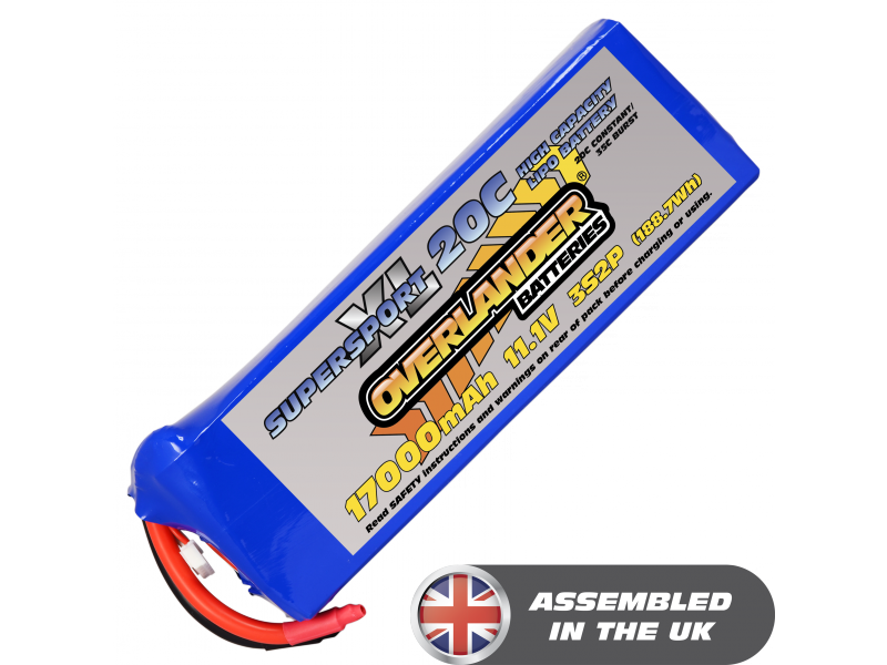 LiPo 17000mAh 3S2P 11.1v 15C SupersportLightXL-SKU 2796