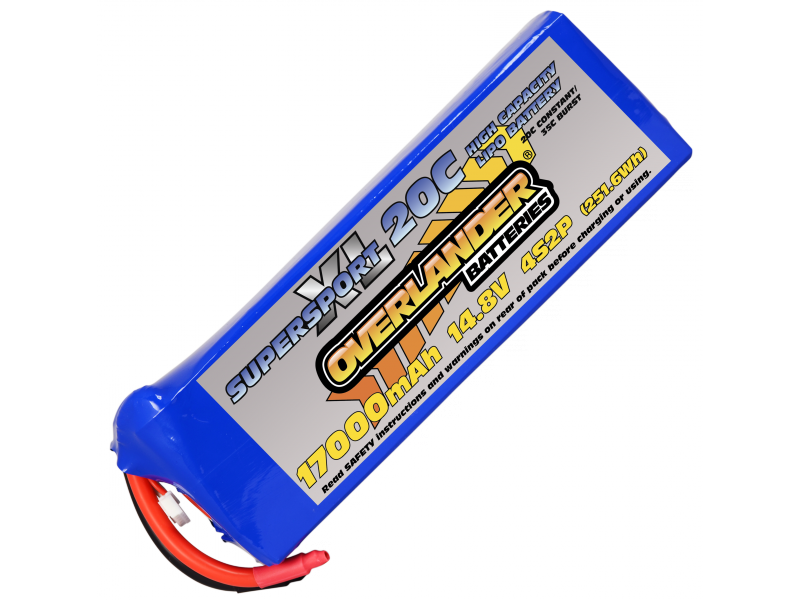 LiPo 17000mAh 4S2P 14.8v 15C SupersportLightXL-SKU 2797