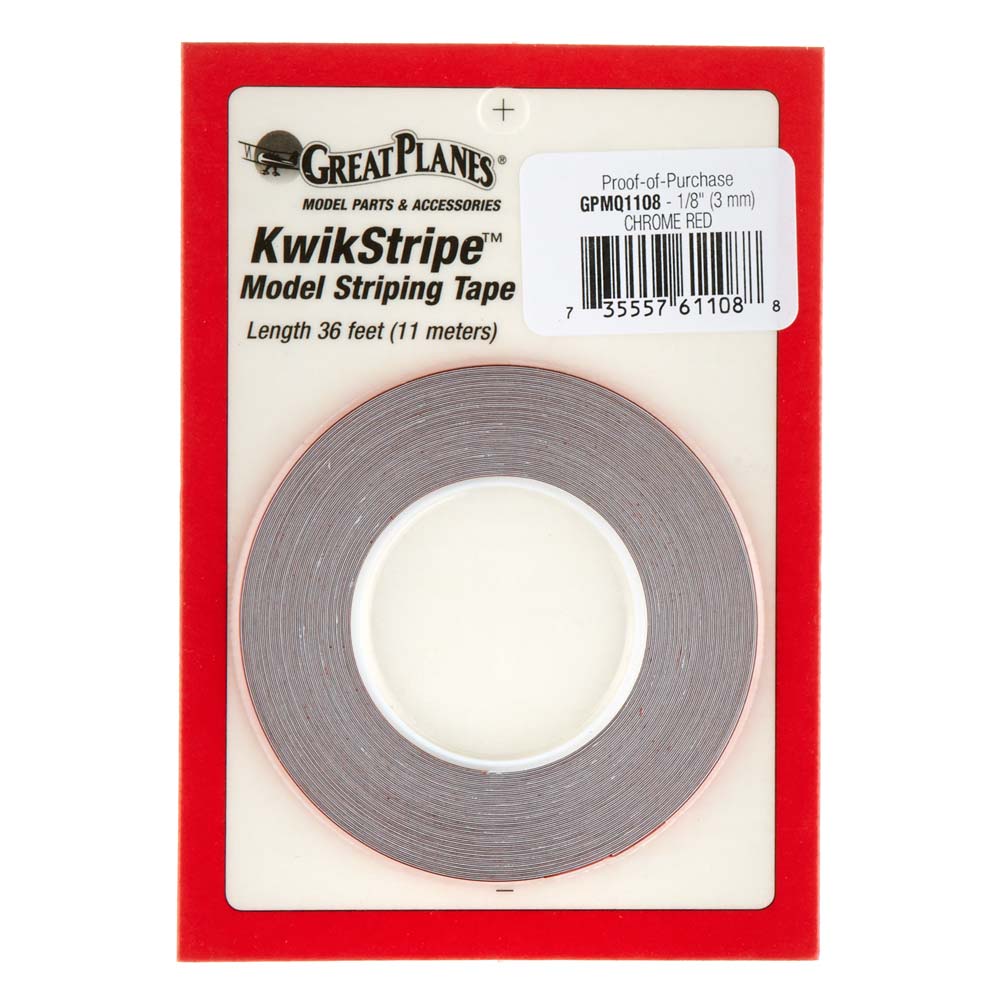 Striping Tape Chrome Red 1/8 Inch (3 mm)