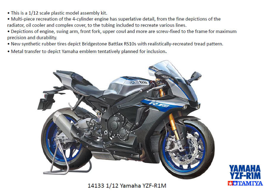 Yamaha r1m deals tamiya