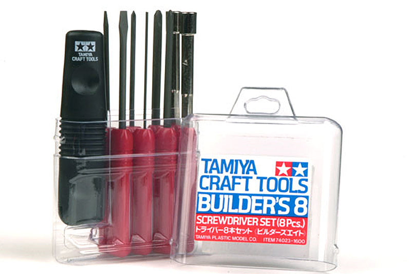 Tamiya Craft Tools Builders 8 pc Screwdriver set 74023