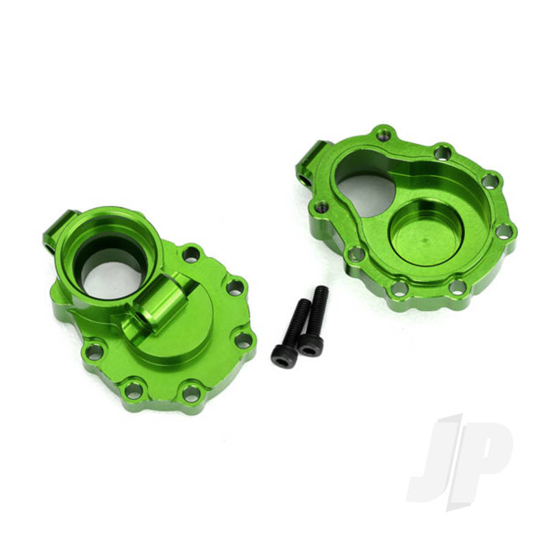 Portal housings inner (rear) 6061-T6 aluminium (green-anodized) (2pcs) / 2.5x10 CS (2pcs)
