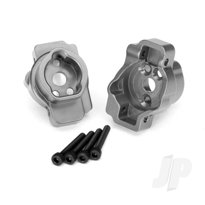 Portal drive axle mount rear 6061-T6 aluminium (charcoal grey-anodized) (left and right) / 2.5x16 CS (4pcs)