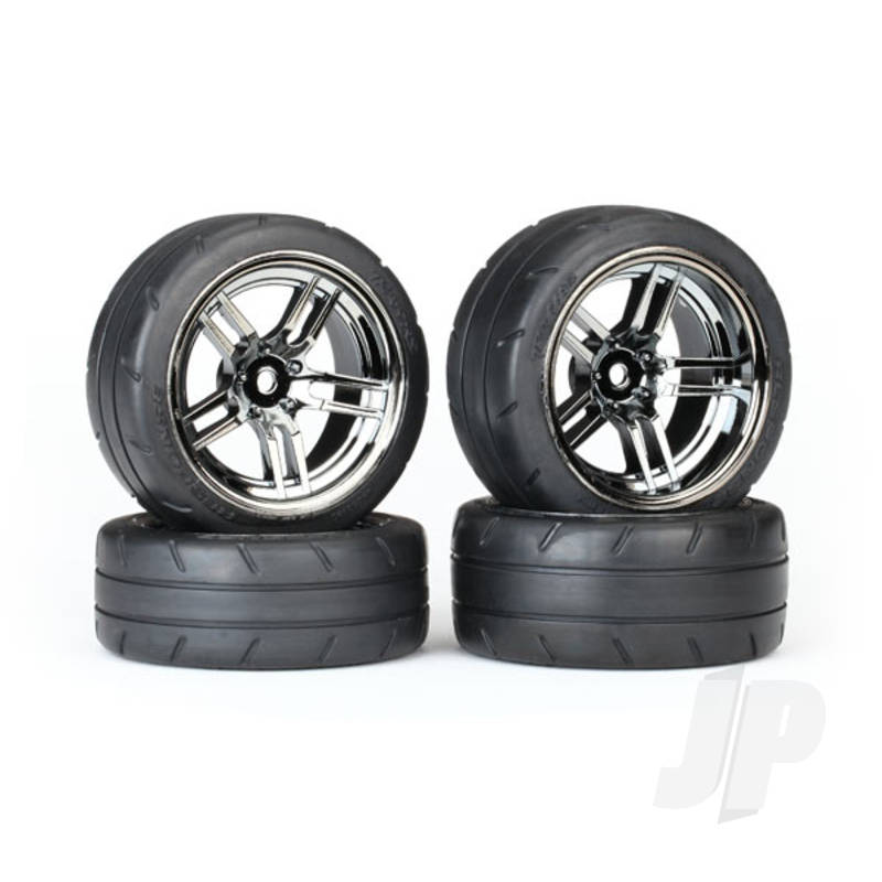 Tyres Wheels assembled glued split spoke black chrome wheels 1.9in Response Tyres foam inserts front 2pcs rear extra wide 2pcs VXL rated