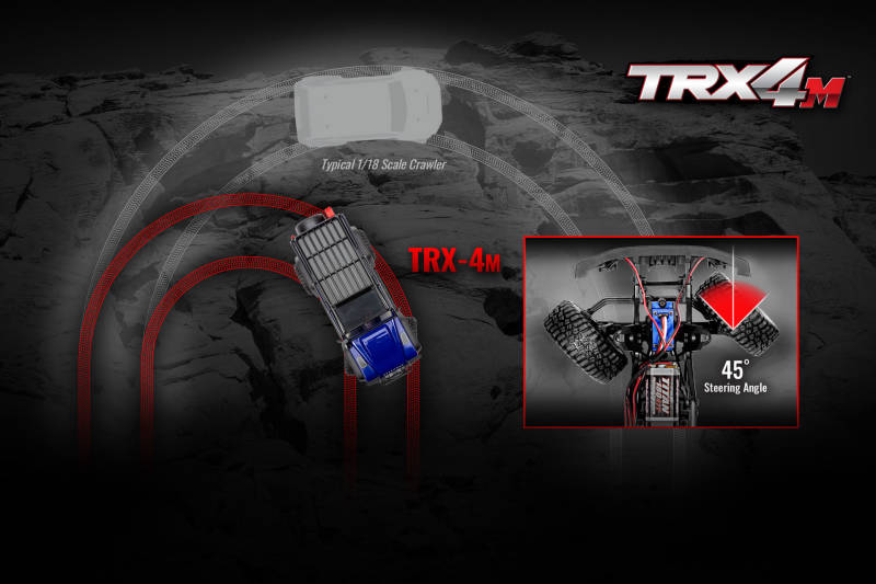 Traxxas TRX-4m Land Rover Defender 1:18 4X4 Electric Trail Crawler - Blue (+ TQ 2-ch/ ECM-2.5/ Titan 87T/750mAh 2-Cell LiPo/USB Charger)