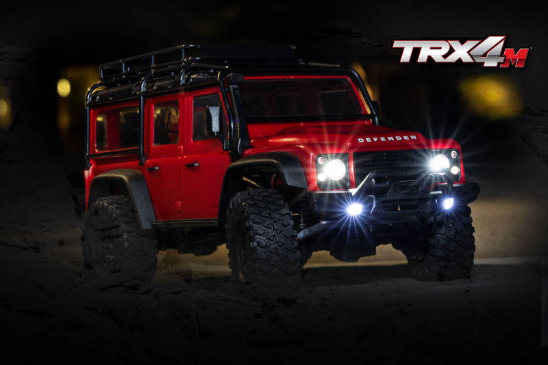 Traxxas TRX-4m Land Rover Defender 1:18 4X4 Electric Trail Crawler - Red (+ TQ 2-ch/ ECM-2.5/ Titan 87T/750mAh 2-Cell LiPo/USB Charger)