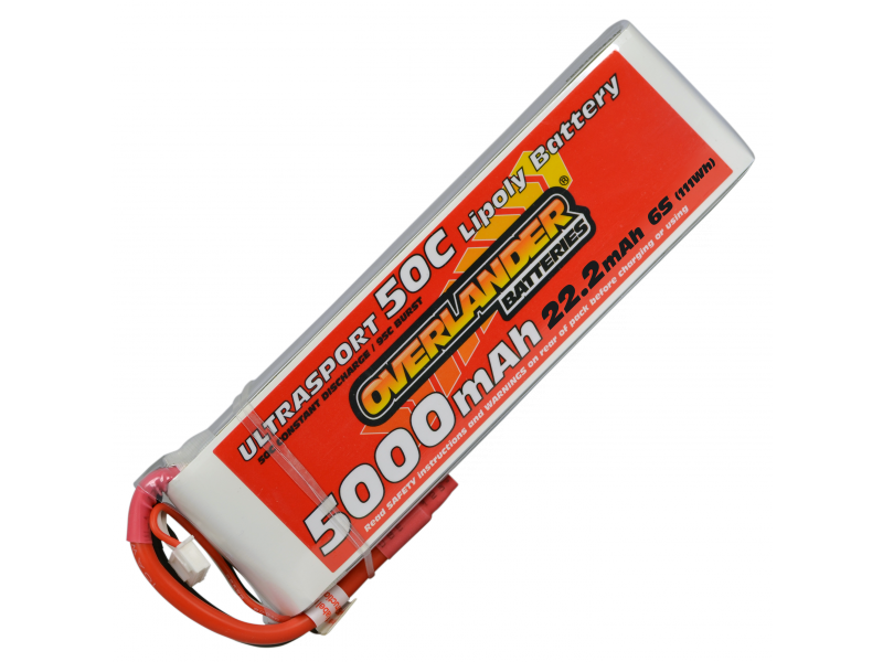 Lipo Batteries 5000mAh 6S 22.2V 50C Ultrasport- No Connector