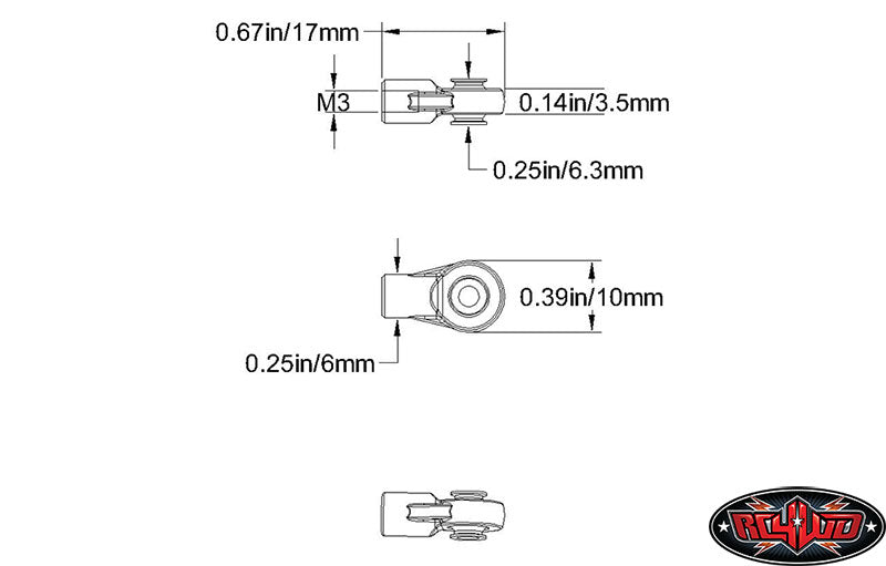 RC4WD M3 Mini Plastic Rod Ends(20x)