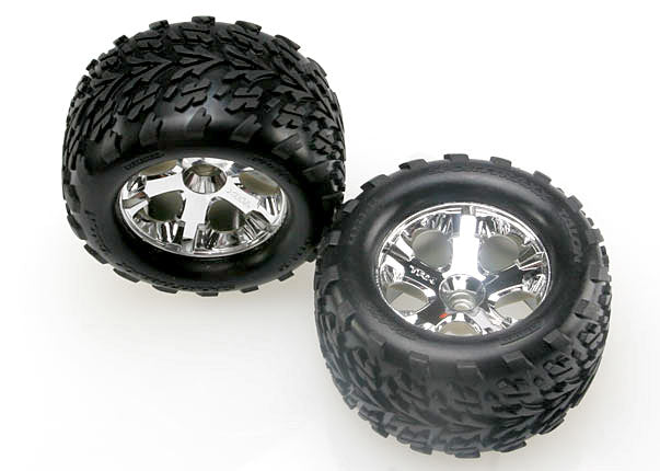 Tires & wheels assembled glued (2.8 Inch) (All-Star chrome whe