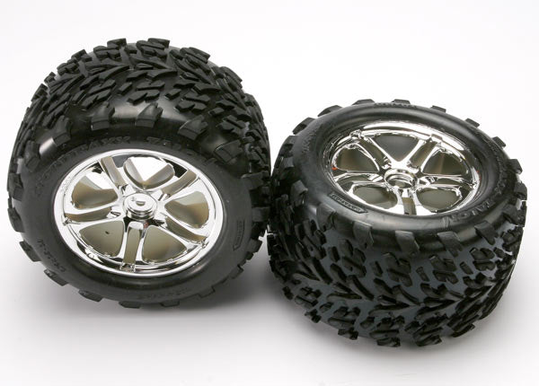 Tires & wheels assembled glued (SS (Split Spoke) chrome wh (TRXW)
