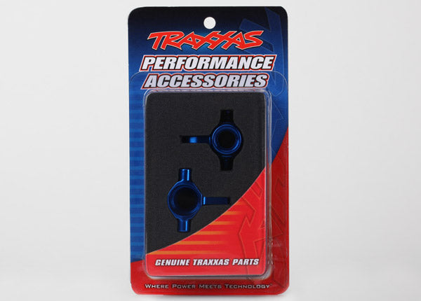 Steering blocks 6061-T6 aluminum left & right (blue-anodiz (Supplier Special Order Only)
