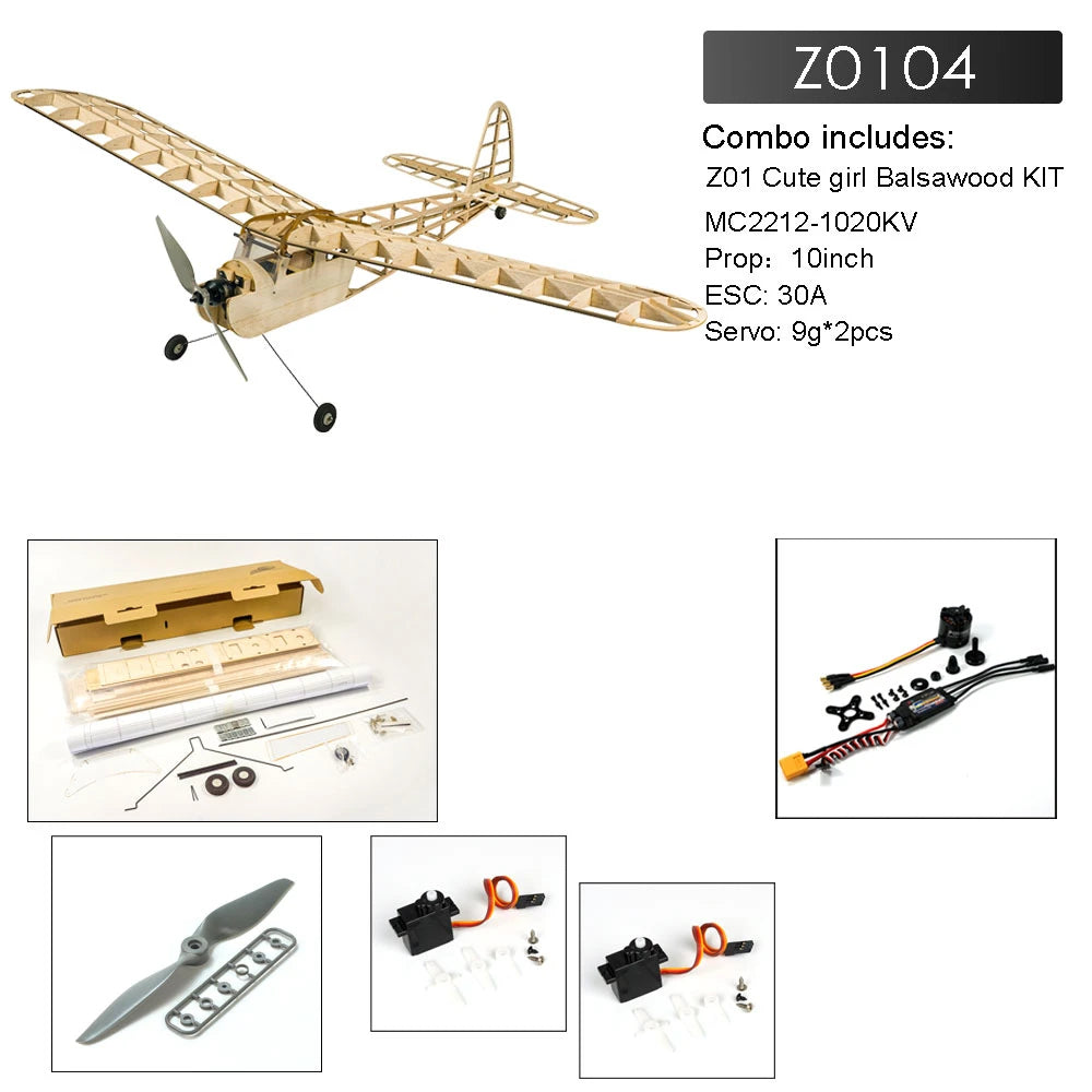 DW Cute Girl 1.15M Balsa Kit (inc Motor/ ESC/ Servos/ Prop)