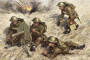 Zvezda 1/72 British Machine Gun w/crew 1939-42 6167