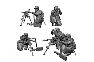 Zvezda 1/72 Ger. Machine-gun w/Crew (Winter Uniform) 6210