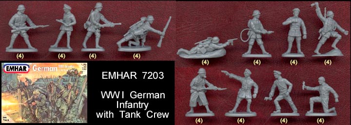 Plastic Kit Emhar 1:72 Scale German WWI Infantry with Tank Crew EM7203