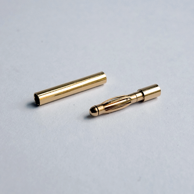 2mm Gold Bullet Connectors 1 pair with heat shrink