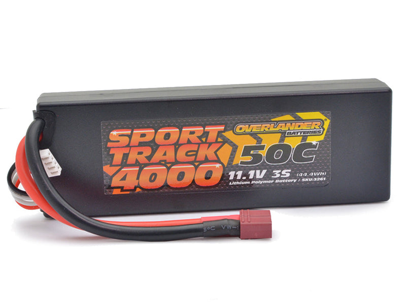 Overlander 4000mAh 11.1v 50C LiPo Battery In Hard Case XT90 SKU3261XT90